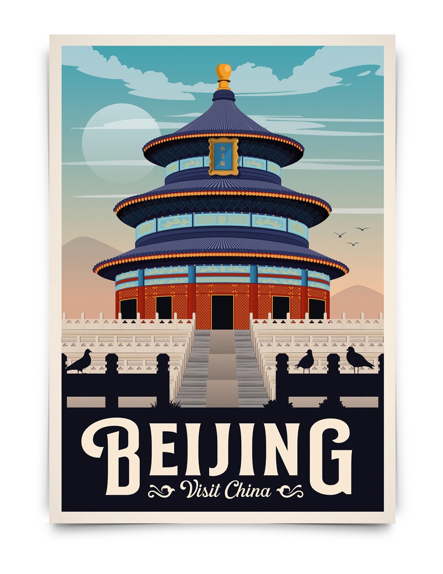 Beijing travel poster, Beijing, China travel poster, Pekin, China