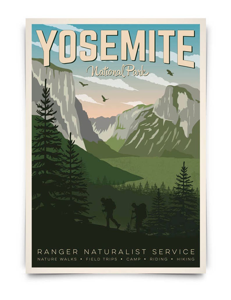 Yosemite Vintage Travel Poster, Travel, Decoration, Wall Art, Printable Poster, Yosemite, USA, California image 4