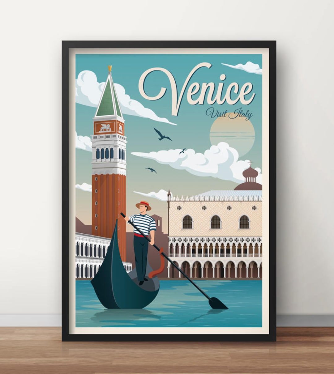 Travel Posters Venice - Italy City of Water Travel Poster, Retro, Vintage  Poster