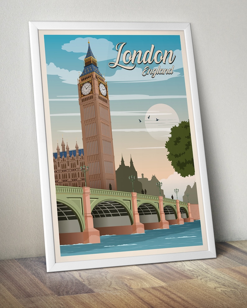 London Travel Poster Big Ben Travel Poster Uk Travel Poster Etsy