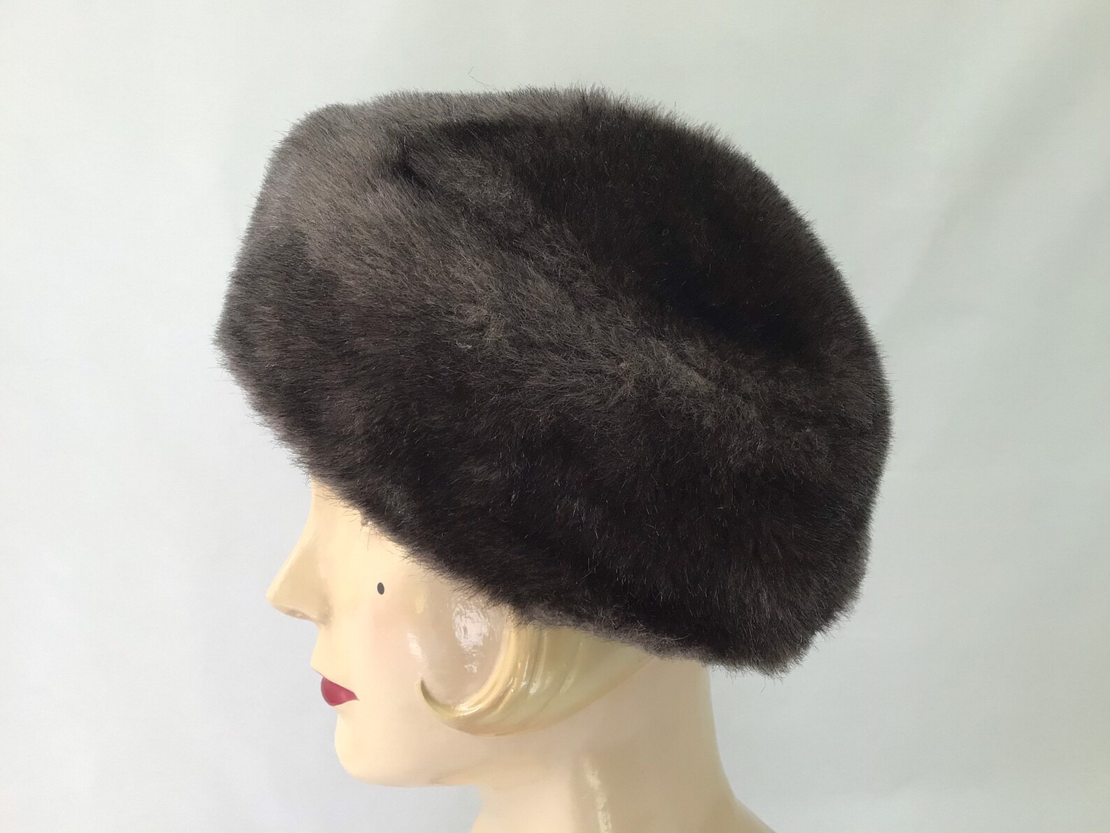 faux fur beret hat