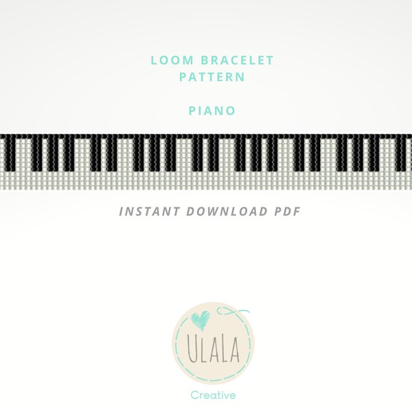 Piano Loom Bracelet Pattern, Miuyki Loom Bracelet Pattern, Piano Pattern, Loom Bracelet Bead Pattern, Music Bracelet Pattern