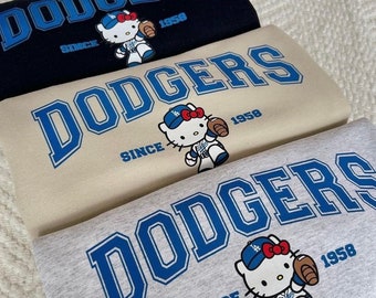 BLUE FONT Kitty Baseball Rundhalsausschnitt
