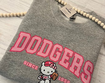 PINK FONT Kitty Baseball Rundhalsausschnitt