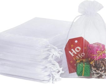 Bolsas de organza blancas de 4 x 6 - Juego de 50