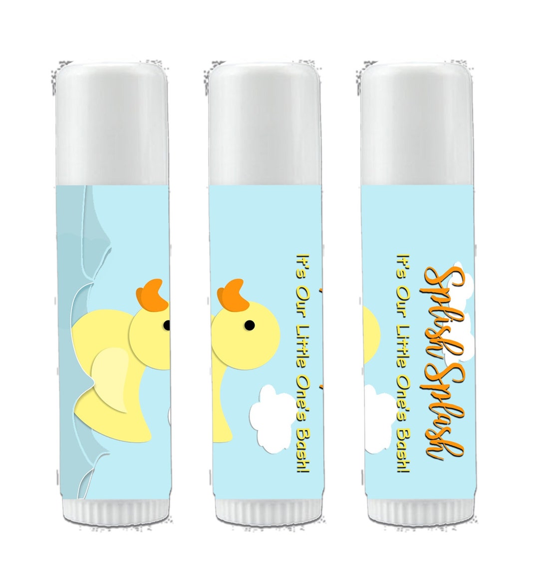 12 Lip Balm Favors Rubber Ducky Baby Shower Favors Rubber Ducky First