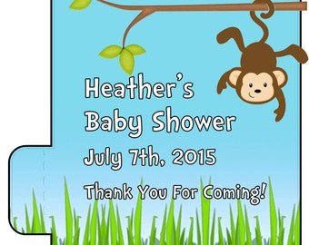 12 Lip Balm Favors - Boy Baby Shower Favors - Jungle Baby Shower - Monkey Baby Shower - Monkey Lip Balms -