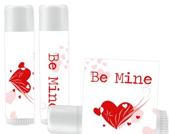 12 Valentines Day Lip Balm - Happy Valentines Day - Be Mine Lip Balm - Hearts Lip Balm - Valentines Favors
