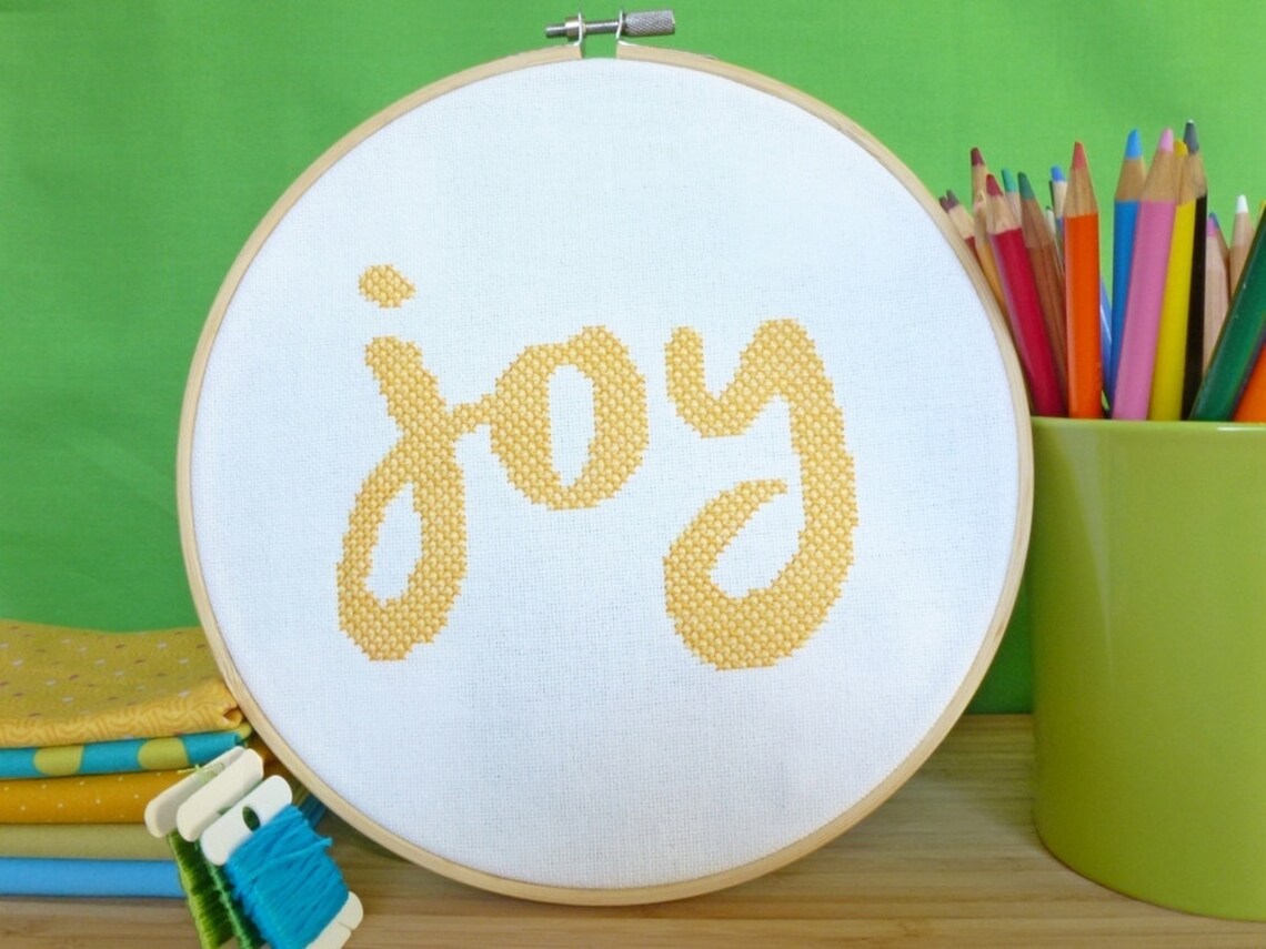 Joy Cross Stitch Modern Cross Stitch Pattern PDF Instant | Etsy