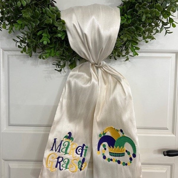 mardi gras sash for wreath