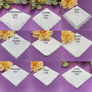 Personalized Embroidered Handkerchief Monogrammed Name Handkerchief Gift Handkerchief for Women, White Cotton Handkerchief image 6