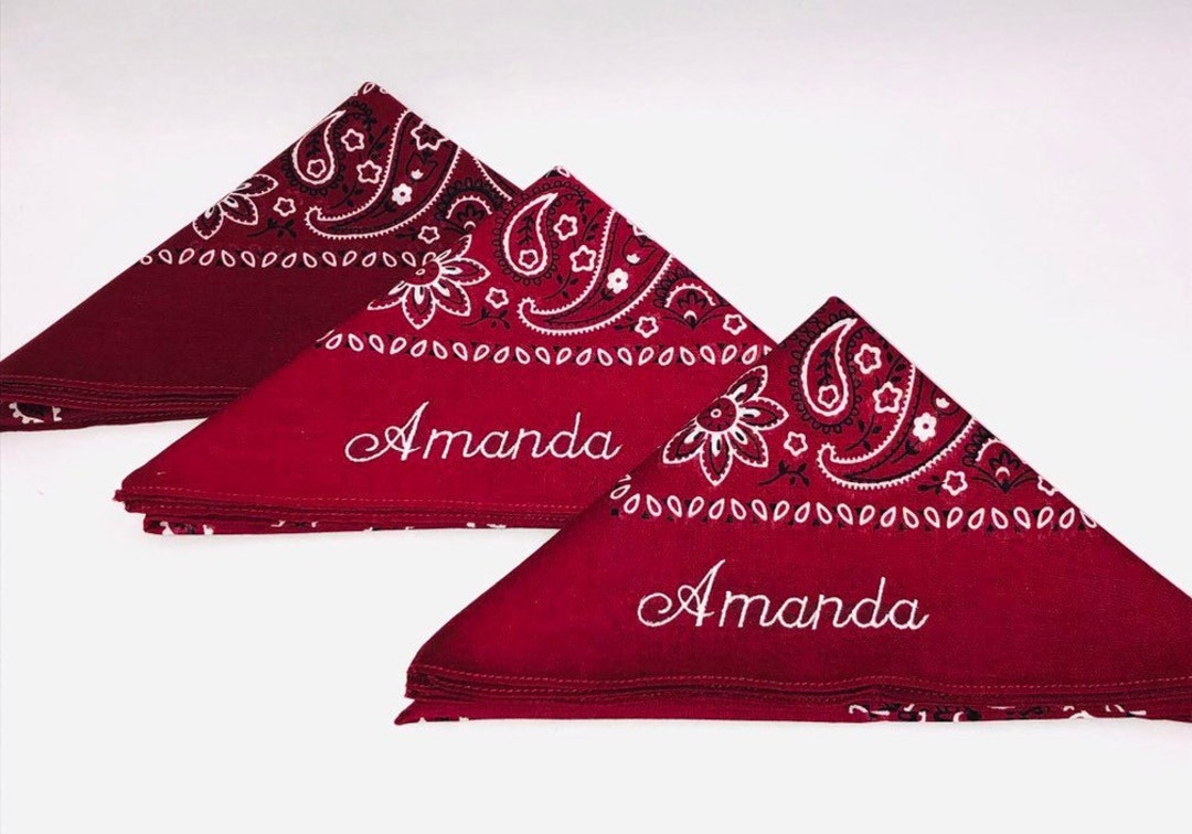 Personalized Bandana Embroidered Bandana With Name Etsy