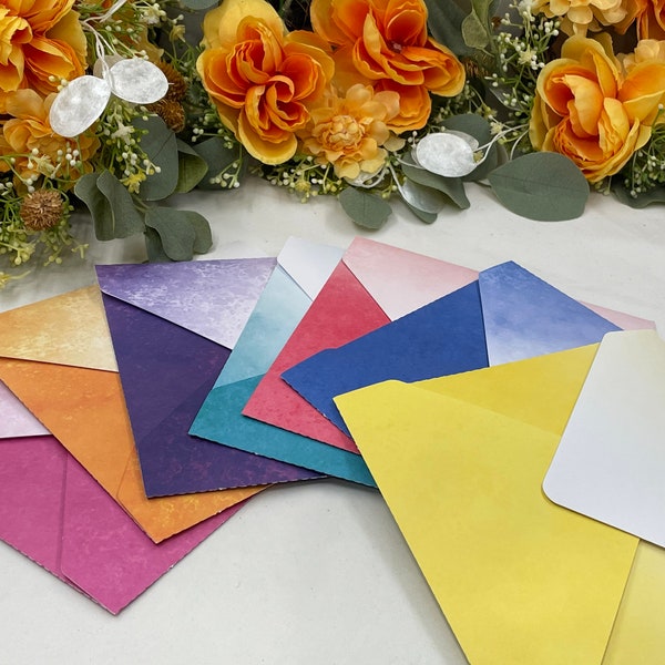 Handkerchief Gift Box 6.5 inch, Flat Fold Envelope for Handkerchiefs - Envelope for Wedding Handkerchiefs, Bright Colors