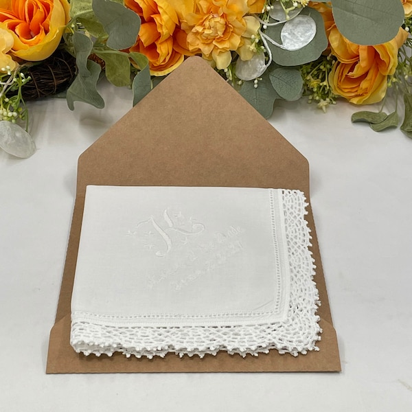 Handkerchief Gift Box 6.5", Flat Fold Envelope for Handkerchiefs, Wedding Gift Hanky, Kraft