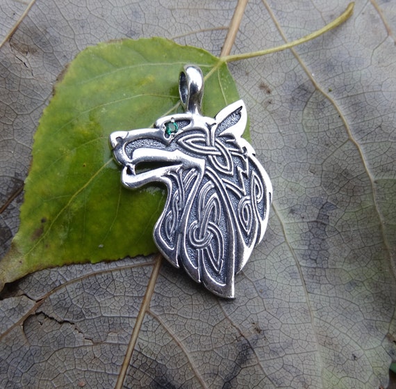 Vintage Nordic Viking fenrir loup Celtique Noeud Pendentif Spirituel Animal Collier