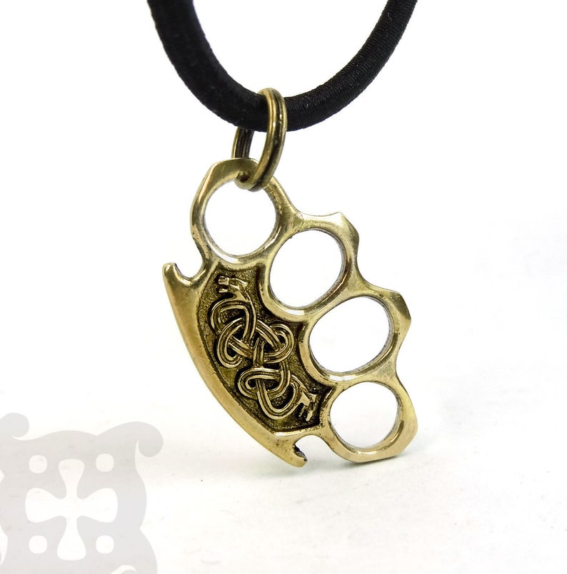 Wolf Brass Knuckle Pendant Brass Knuckles Necklace Fenrir. Etsy