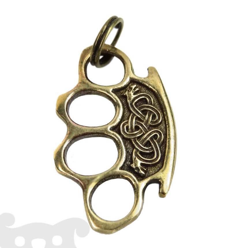 Wolf Brass Knuckle Pendant Brass Knuckles Necklace Fenrir. Etsy