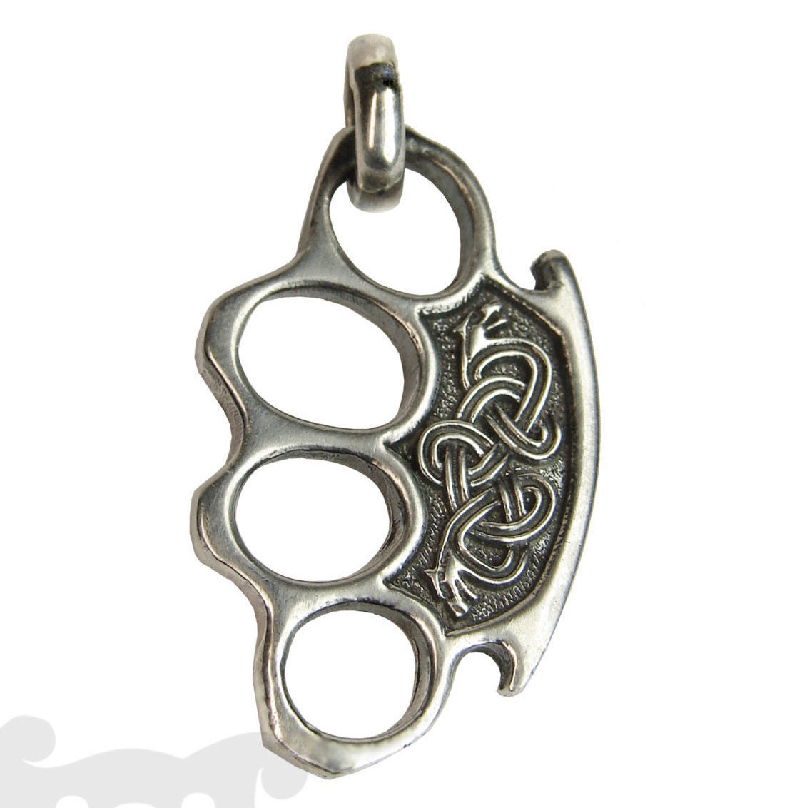 Wolf Brass Knuckle Pendant Brass Knuckles Necklace Fenrir. Etsy