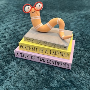 Quirky bookworm handmade 3D model