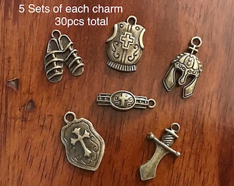 armor of god charms in bulk