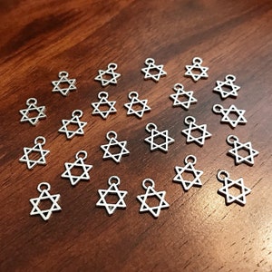 25 Little Star of David Charms, Star of David, Hexagram Charms, 6 Point Star, Hanukkah Charms, Jewish Charms, Star Hexagram, Findings