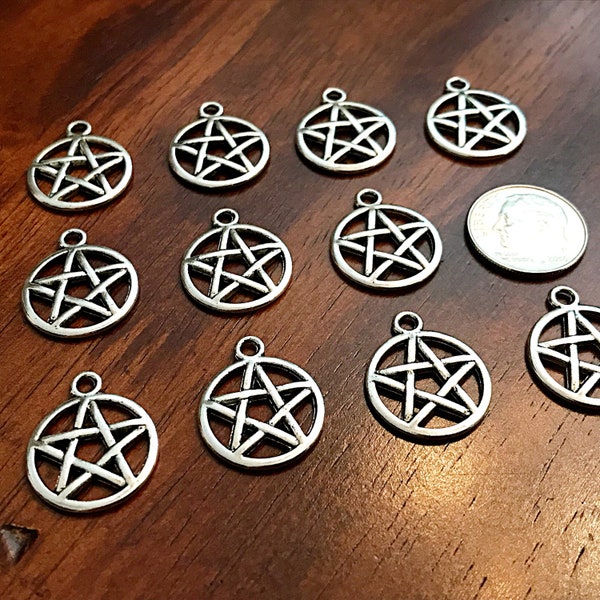 15pcs, Pentagram Charms, Star Charms, Wicca Charms, 5 Point Star, Wiccan Charms, Pentagram Star Charms, Hexagram Charms, Pentagram Charms