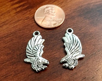 20pcs, Eagle Charms, Antique Silver Charms, Bird Charms, American Eagle Charms, Bald Eagle Charms, Double Sided Eagle Charms, Findings