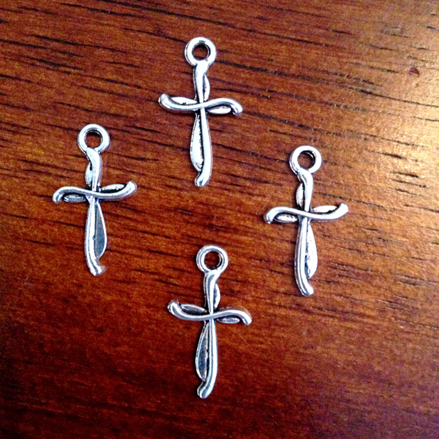 50 Silver Cross Charms Antique Silver Charms Cross Charms Etsy