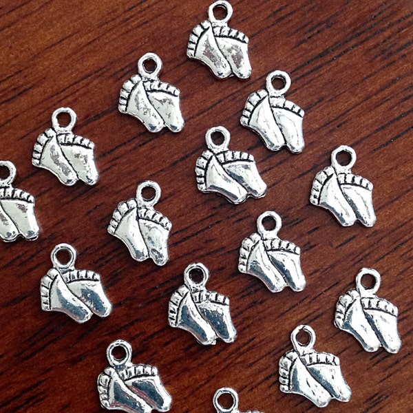 Bulk 25 Feet Charms, Antique Silver Charms, Baby Feet Charms, Footprint Charms, Tiny Feet Charms, Findings, Craft and Jewelry Supplies