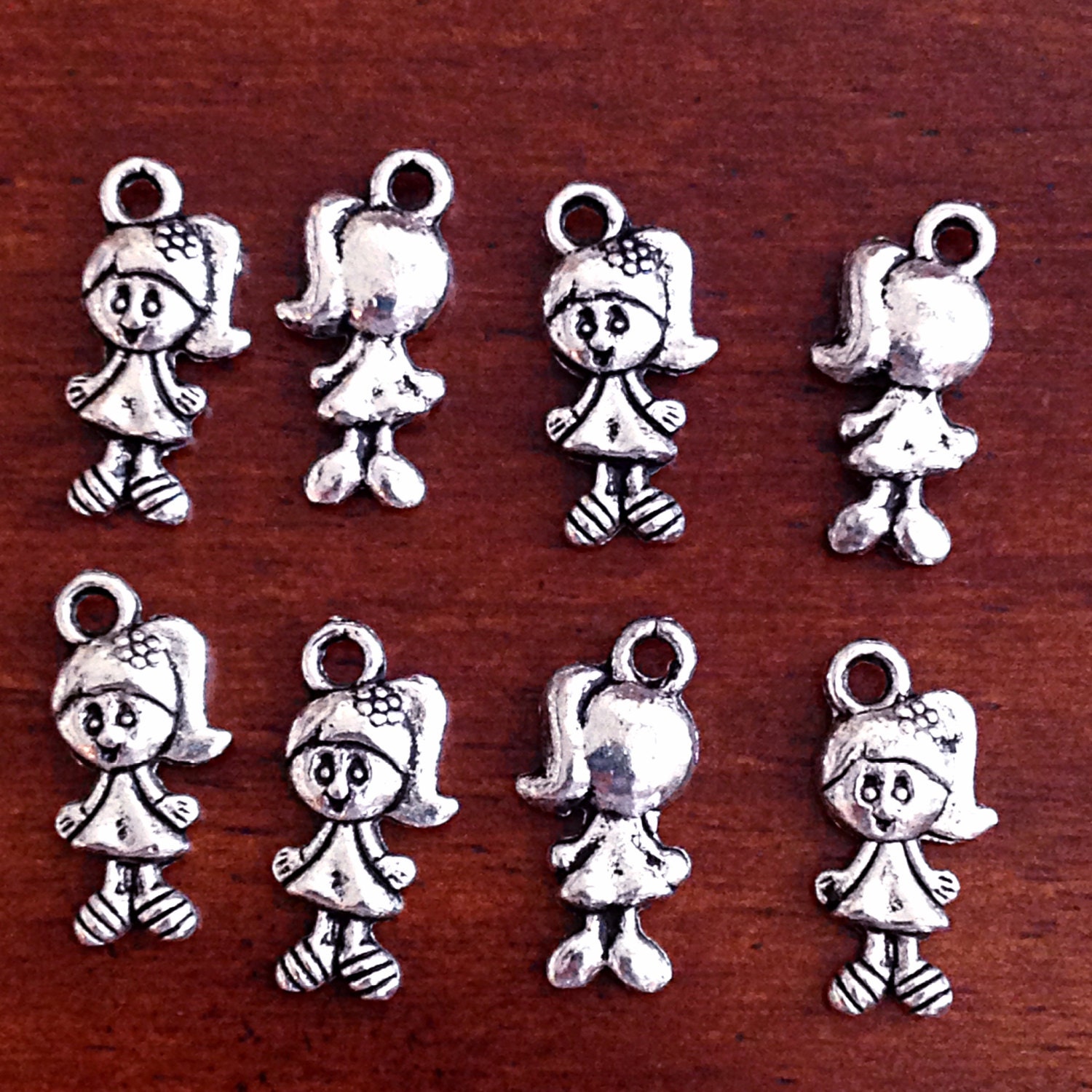 Bulk 30 Little Girl Charms Antique Silver Charms Girl Etsy