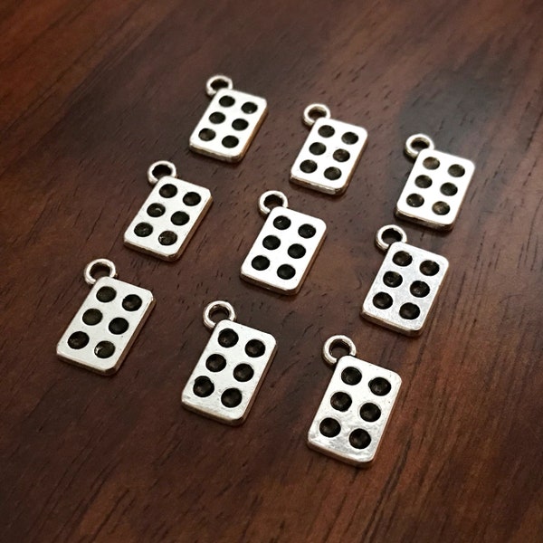 12 Domino Charms, Dominoes Charms, Domino Pendants, Tiny Domino Charms, Game Charms, Bones Charms, Card Charms, Game Tiles Charms, Findings