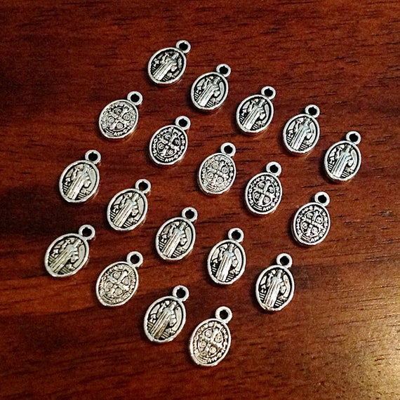 50 Pcs, St Benedict Charms, Saint Benedict Medals, Small Charms