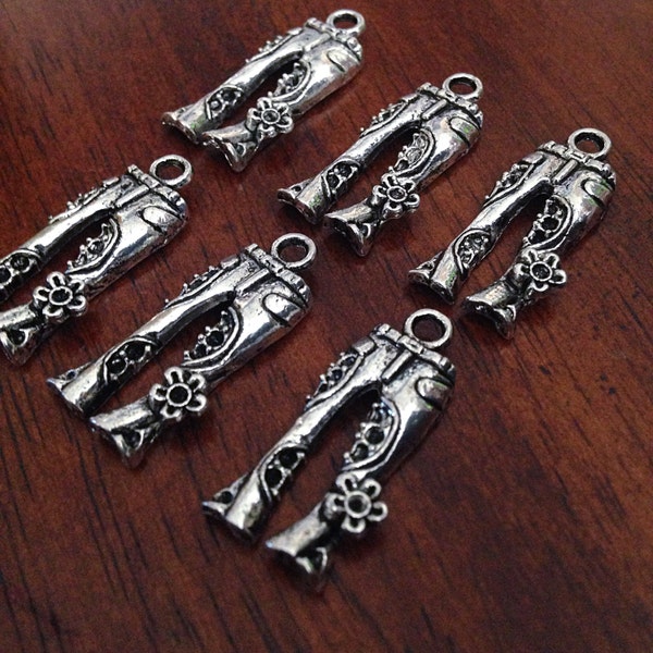 10 Silver Jeans Charms, Antique Silver Jeans Charms, Hippie Charms, Pants Charms, Flower Charms, Craft and Jewelry Supplies, Findings