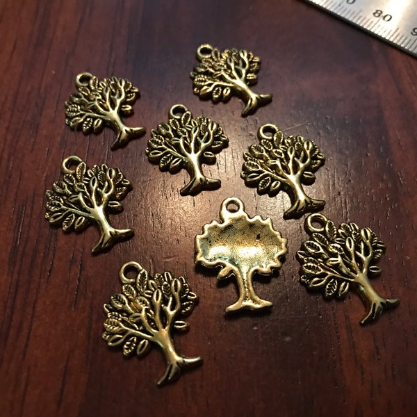 20pcs, Tree Charms, Tree of Life, Antique Gold Charms, Tree of Life Charms, Silver Tree Charms, Jewelry And Craft Supplies, Findings
