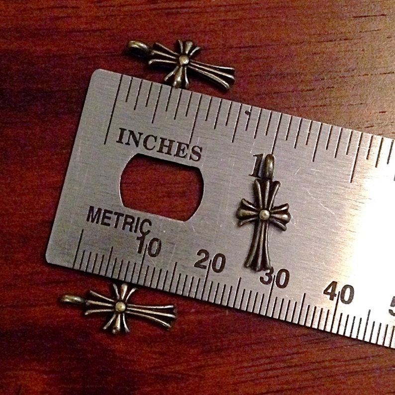 Bulk 30 Cross Charms Bronze Cross Charms Antique Bronze Etsy