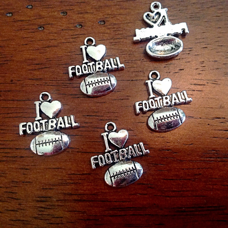 Bulk 20 I Love Football Charms Football Charms I Love Etsy