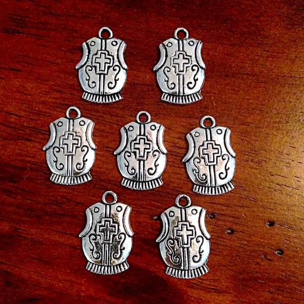 BULK 20 Breastplate Charms, Breast Plate Charms, Breastplate of Righteousness Charm,  Armor of God, Findings, Craft and Jewelry Supplies