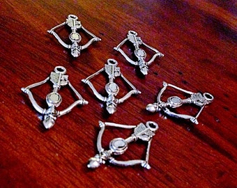 12pcs, Bow and Arrow Charms, Bow Charms, Bow and Arrow Pendants, Arrow Charms, Indian Charms, Archery Charms, Jewelry Supplies, Finding