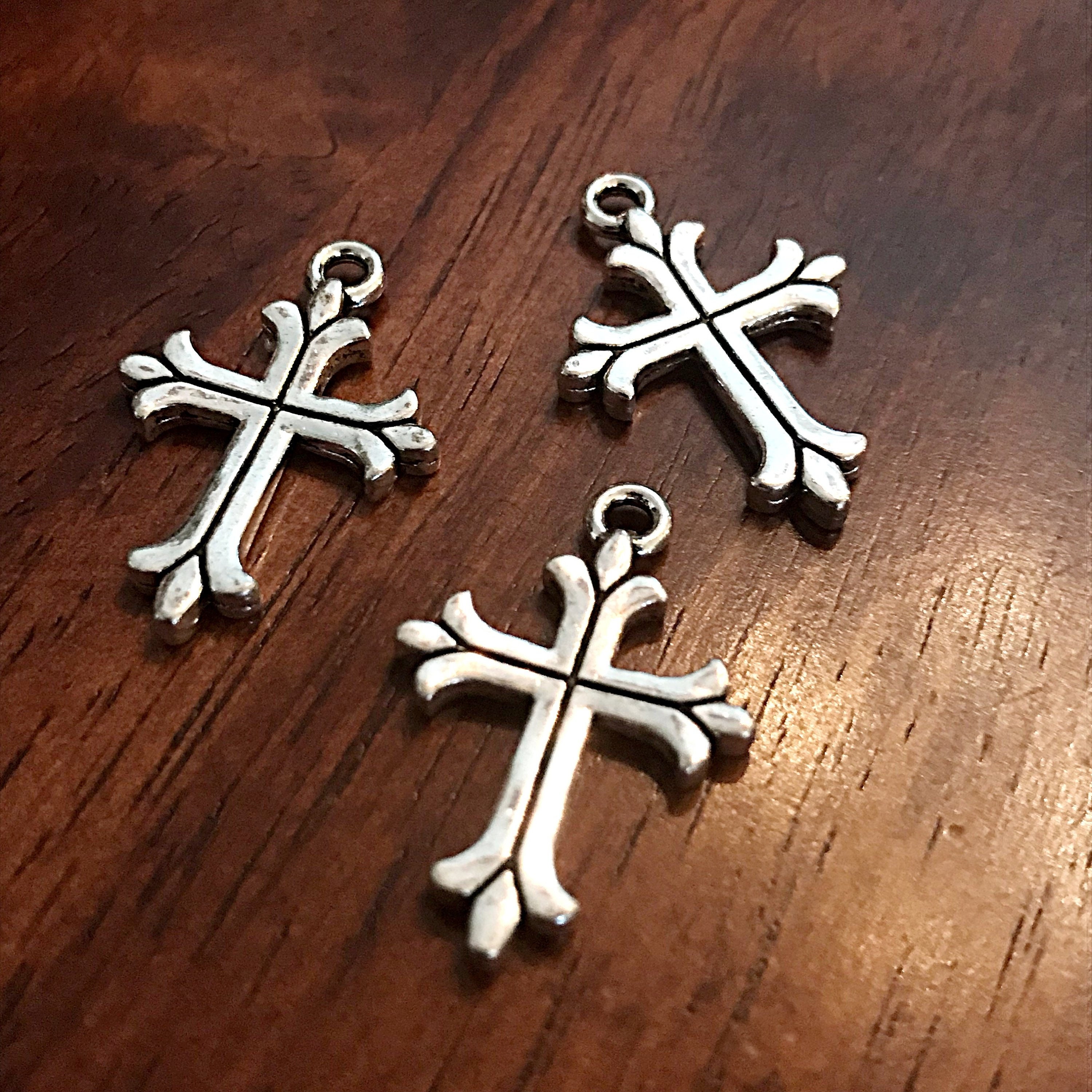 20pcs Small Jesus on Cross Crucifix Charms for Bracelet Earrings