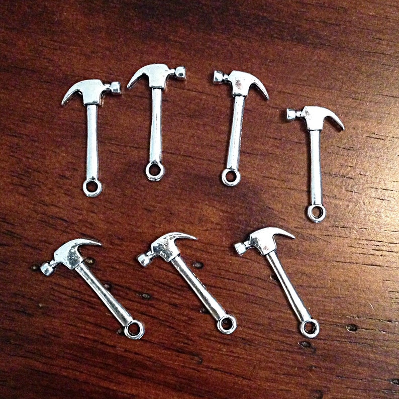 20pcs Hammer Charms Antique Silver Charms Fire Dept Charms Etsy