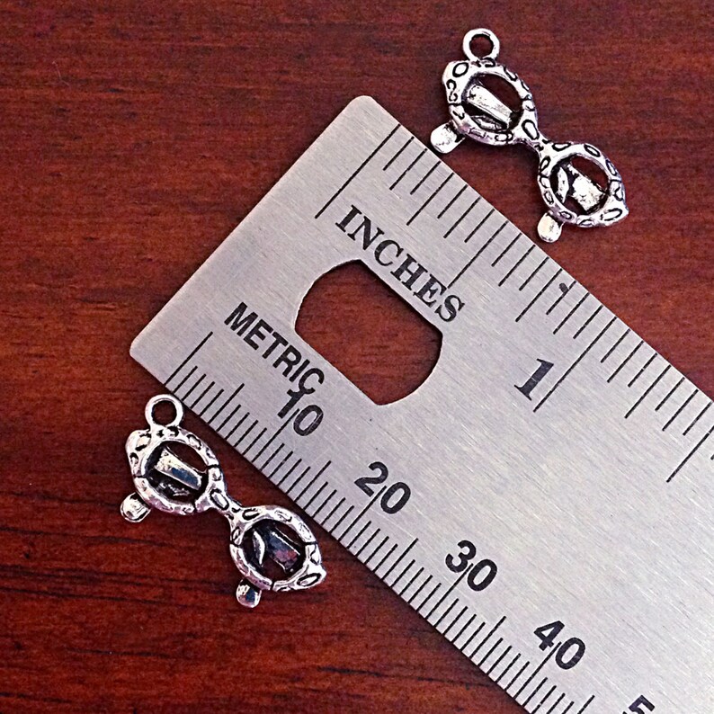 Findings 3D Charms Double Sided Charms Bulk 20 Sunglasses Charms Craft and Jewelry Supplies Eye Glasses Charms Silver Charms