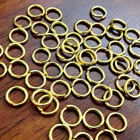 300pcs, 8x1mm Strong Jump Rings, 8mm X 1mm Gold Tone Jump Rings, Heavy Duty  8mm X 1mm Jumprings, Industrial Strength Jump Rings, Findings 