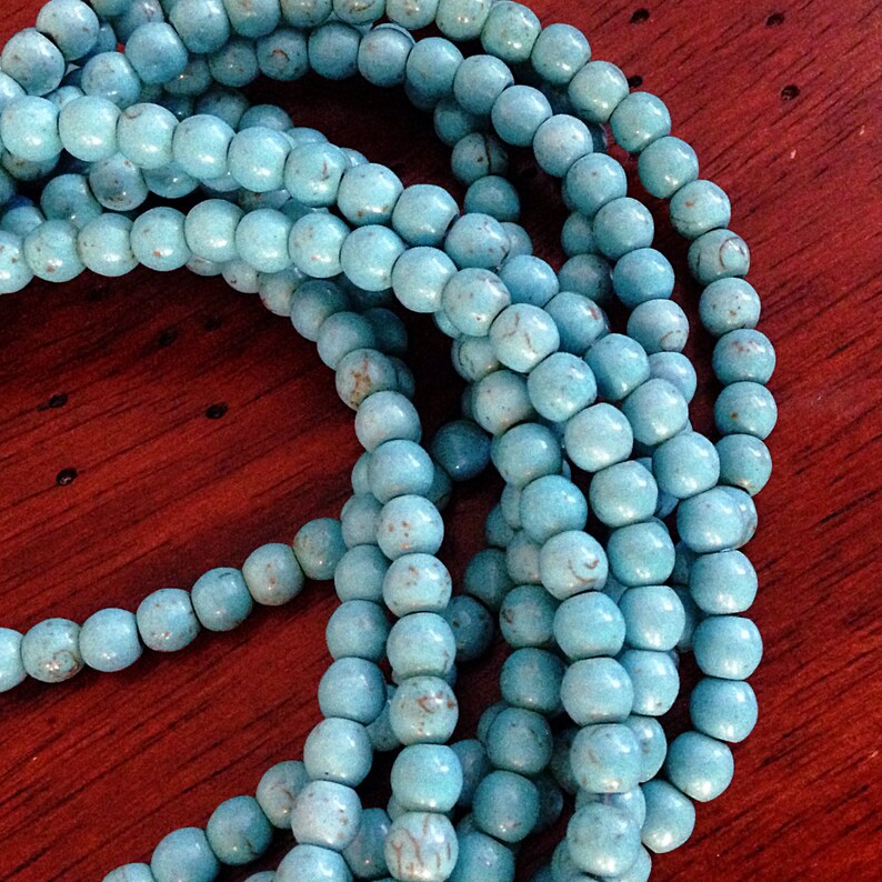 Bulk 120 pcs 6mm Turquoise Beads Howlite Beads Turquoise Etsy