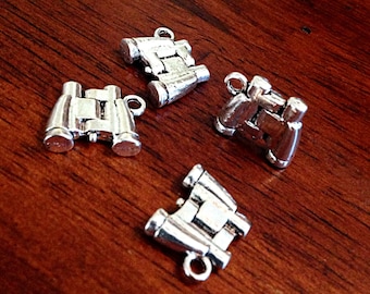 Bulk 20 Binocular Charms, Antique Silver Charms, Bicnoculars Charms, 3D Binoculars Charms, Looking Galss,Jewelry and Craft Supplies,Findings