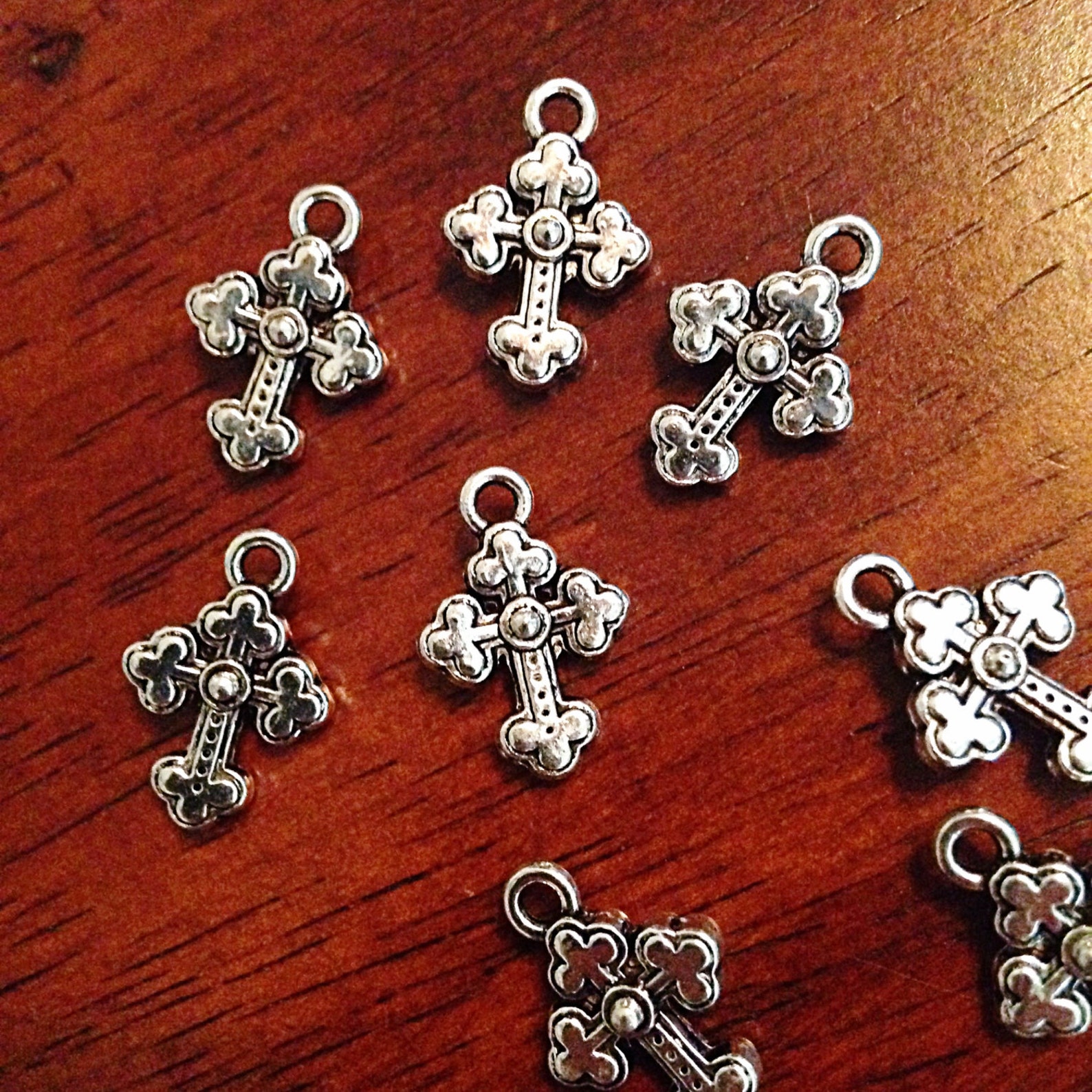 10 Silver Cross Charms Antique Silver Charms Cross Charms Etsy