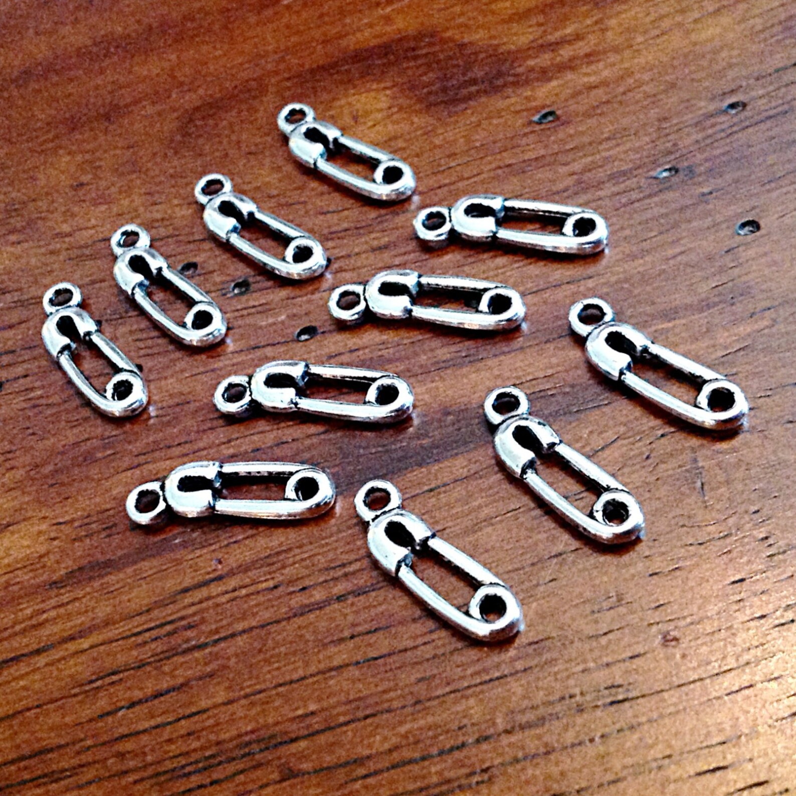 Bulk 25 Safety Pin Charms Antique Silver Charms Baby Charms Etsy