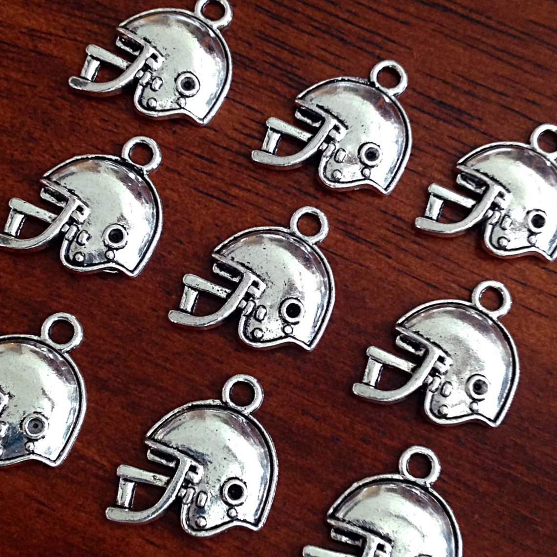 Bulk 20 Football Helmet Charms Antique Silver Charms Etsy