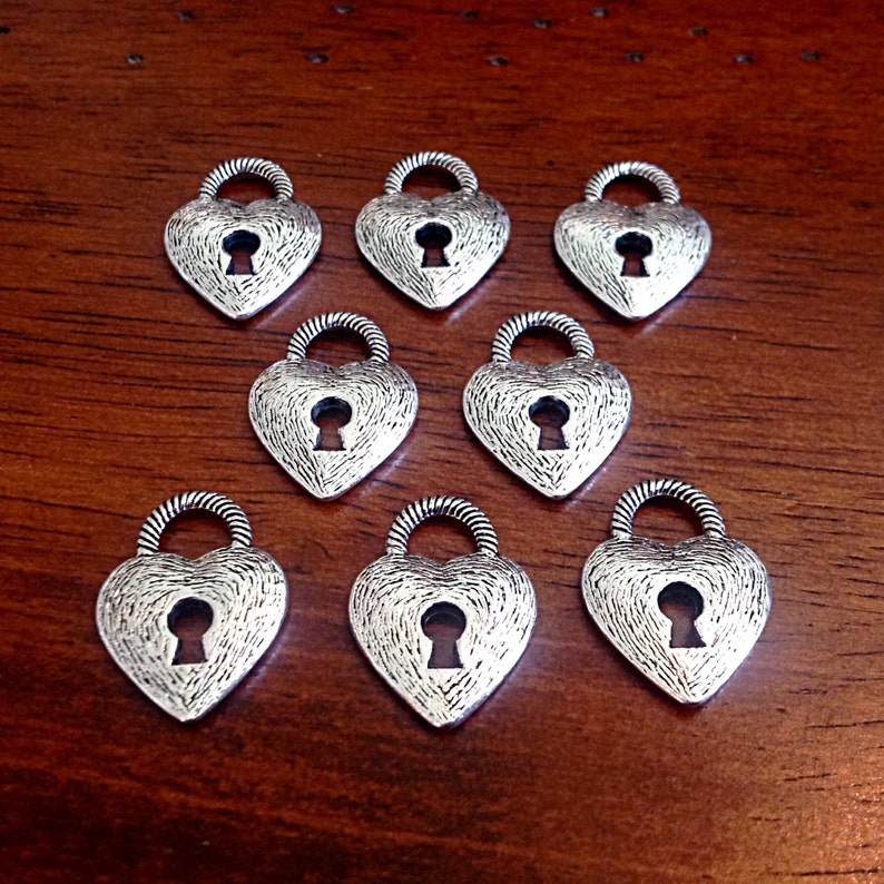 Bulk 20 Locket Charms Antique Silver Charms Lock Charms Etsy