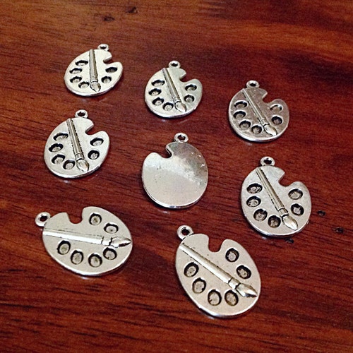 12PCS or 30pcsantique Silver Paint Palette Charm Pendant Etsy