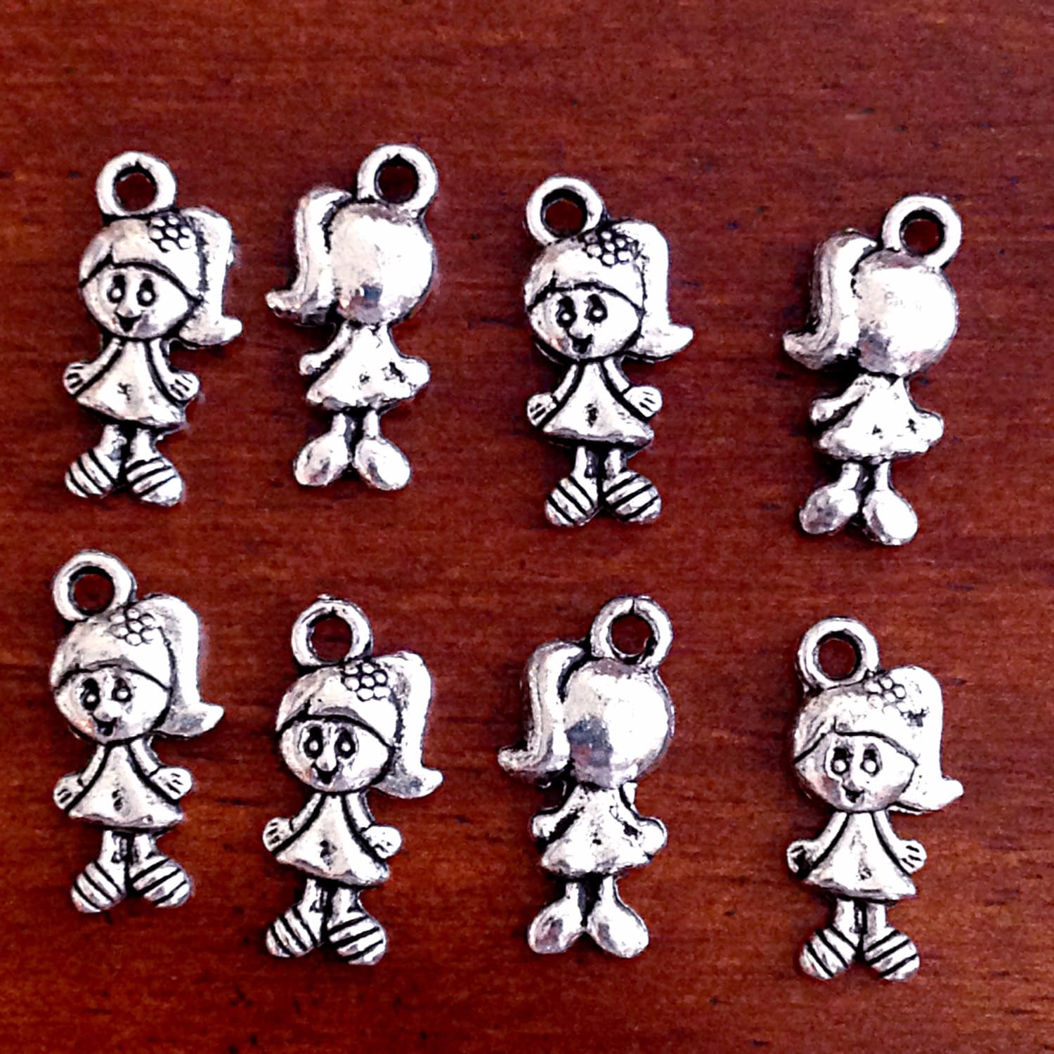 Bulk 30 Little Girl Charms Antique Silver Charms Girl Etsy